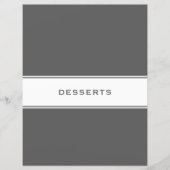 Papier Divider de sujet de recette | Desserts | Gris et b (Devant)