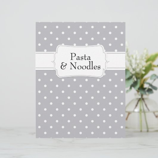 Papier Divider Recette Motif Gris Polkadot (Debout devant)