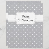 Papier Divider Recette Motif Gris Polkadot (Devant / Derrière)