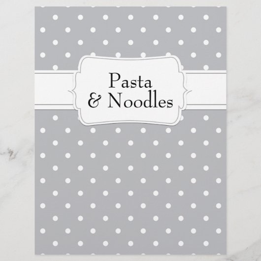 Papier Divider Recette Motif Gris Polkadot (Dos)
