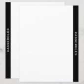 Papier Divider Recette Noire & Blanc | Casseroles (Devant / Derrière)