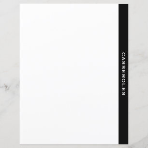 Papier Divider Recette Noire & Blanc Casseroles