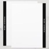 Papier Divider Recette Noire & Blanc | Plats Côtés (Devant / Derrière)