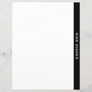 Papier Divider Recette Noire & Blanc   Plats Côtés