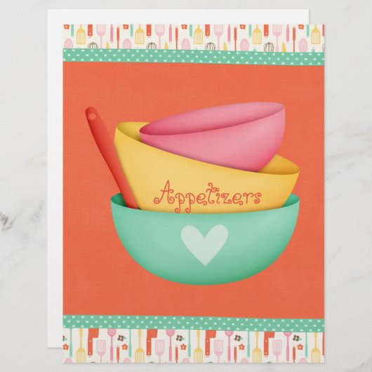 Papier Dividers Classeurs de recettes (Devant / Derrière)