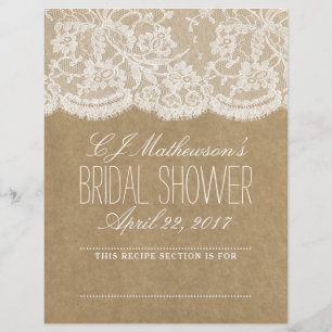 Papier Dividers Rustic Kraft & Lace Fête des mariées Rece