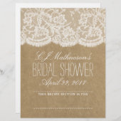 Papier Dividers Rustic Kraft & Lace Fête des mariées Rece (Devant / Derrière)