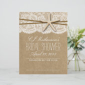 Papier Diviseur de Fête des mariées de plage Kraft, Lace  (Debout devant)