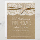 Papier Diviseur de Fête des mariées de plage Kraft, Lace  (Devant / Derrière)