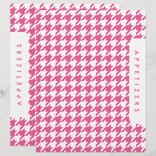 Papier Diviseur de recettes Houndstooth / Entrées / Perso (Devant / Derrière)