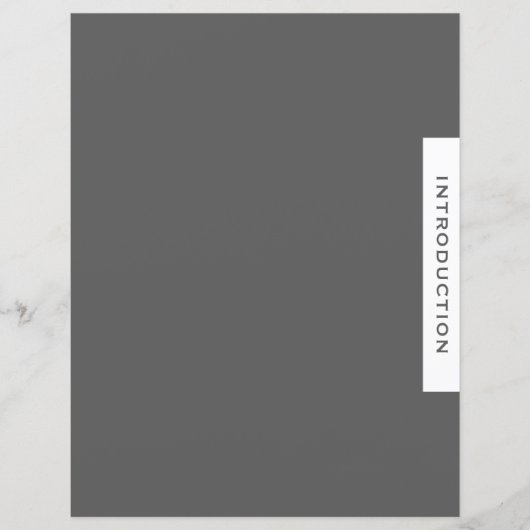 Papier Diviseur de section classeur | Introduction | Gris (Devant)