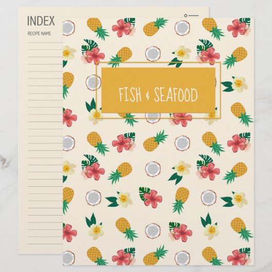 Papier Diviseur/Index de Recette d'ananas tropical (Devant / Derrière)