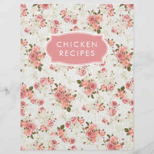 Papier Diviseur vintage de recettes de poulet floral