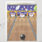 Papier Dix Épingles De Bowling (Devant / Derrière)