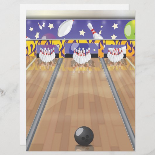 Papier Dix Épingles De Bowling (Devant / Derrière)