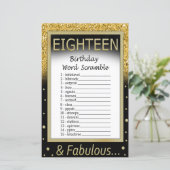 Papier Dix-huit Anniversaire Mot Jeu (Debout devant)