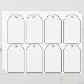 Papier do-it-yourself étiquettes cadeaux vides (Devant / Derrière)