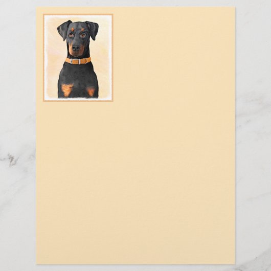 Papier Doberman Pinscher Peinture non découpée Art origin (Devant)
