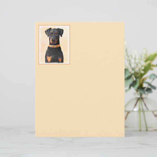 Papier Doberman Pinscher Peinture non découpée Art origin (Debout devant)