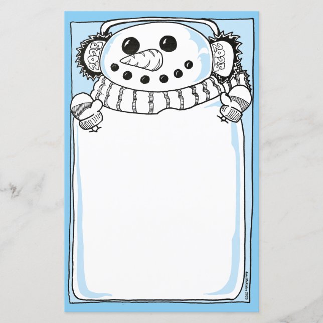 Papier Document de résolution du Nouvel An de Snowman ; d (Devant)