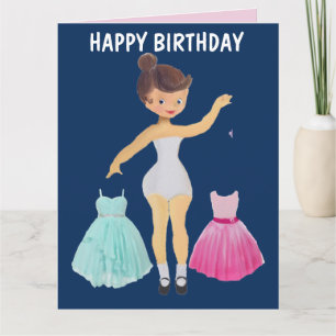 PAPIER DOLL 5X7 BIRTHDAY KAART VOOR MEISJE