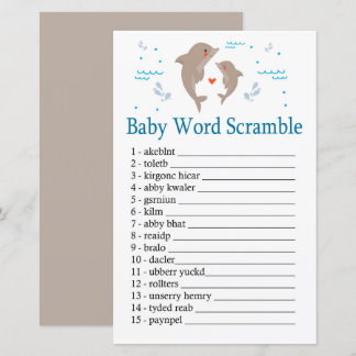 Papier Dolphin Baby jeu de brouillage de mot