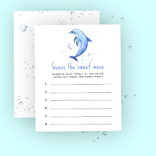 Papier Dolphin baby shower Guess le jeu de la pagaille do