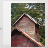 Papier Dôme de grange rouge décoloré (Devant / Derrière)