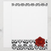 PAPIER DOMMAQUES NOIRS ET BLANCS, MONOGRAMME DE SCEAU DE (Devant / Derrière)