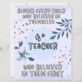 Papier Don d'appréciation de l'enseignant. (Devant)