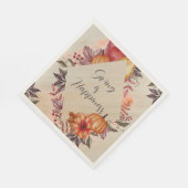 Papier Donner est le bonheur Étiquette de serviette en pa (Coin)