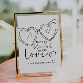Papier Don't be blinded by our love, Sunglases Wedding
