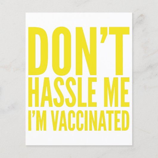 PAPIER DON'T HASSLE ME I'M VACCINATED (Devant)