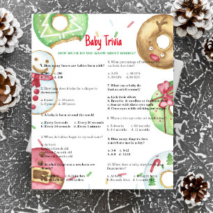 Papier Donuts de Noël - Bébé Quiz Jeu de Baby Shower