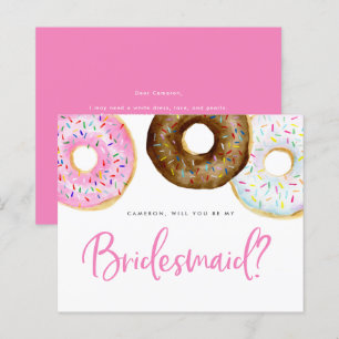 Papier Donuts roses et chocolat Be My Bridesmaid