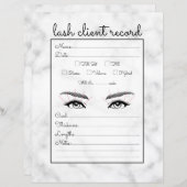 Papier Dossier client simple en noir marbre noir (Devant / Derrière)