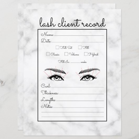 Papier Dossier client simple en noir marbre noir (Devant / Derrière)