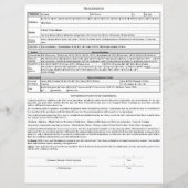 Papier Dossier d'anesthésie de base (Dos)