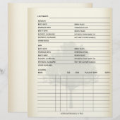 Papier Dossier généalogique des dossiers familiaux (Devant / Derrière)