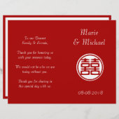 Papier Double Bonheur Rouge foncé - rond (Devant / Derrière)