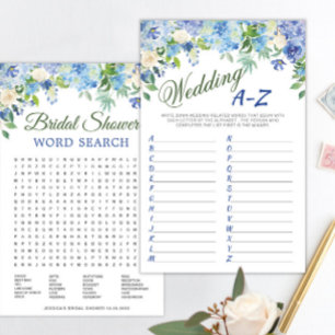 Papier DOUBLE CÔTÉ Blue Hydrangea Fête des mariées Jeu