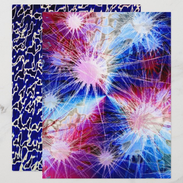 Papier Double craquelure Fireworks (Devant / Derrière)