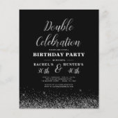 Papier Double fête Black Silver fête d'anniversaire (Devant)
