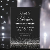Papier Double fête Black Silver fête d'anniversaire