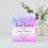 Papier douce 16 parties scintillant à goutte rose pourpre (Debout devant)