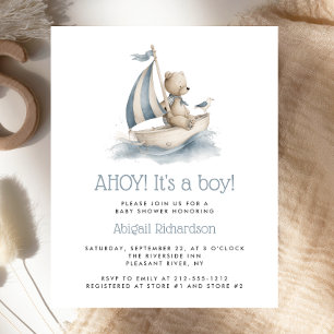 Papier Douce Baby Shower Marin Garçon Ourson Mignon à Pet