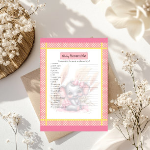 Papier Douce Éléphant Rose Jeu de Mots Embrouillés