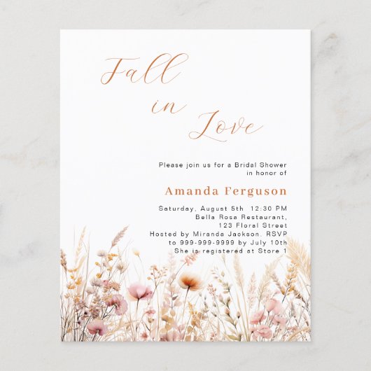 Papier Douce mariage champêtre thème fleurs sauvages (Devant)