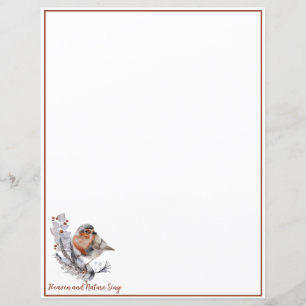 Papier Douce oiseau d'hiver et Noël personnalisé neige