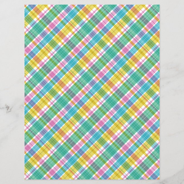 Papier Douces Multicolores à Carreaux Pastel (Devant)